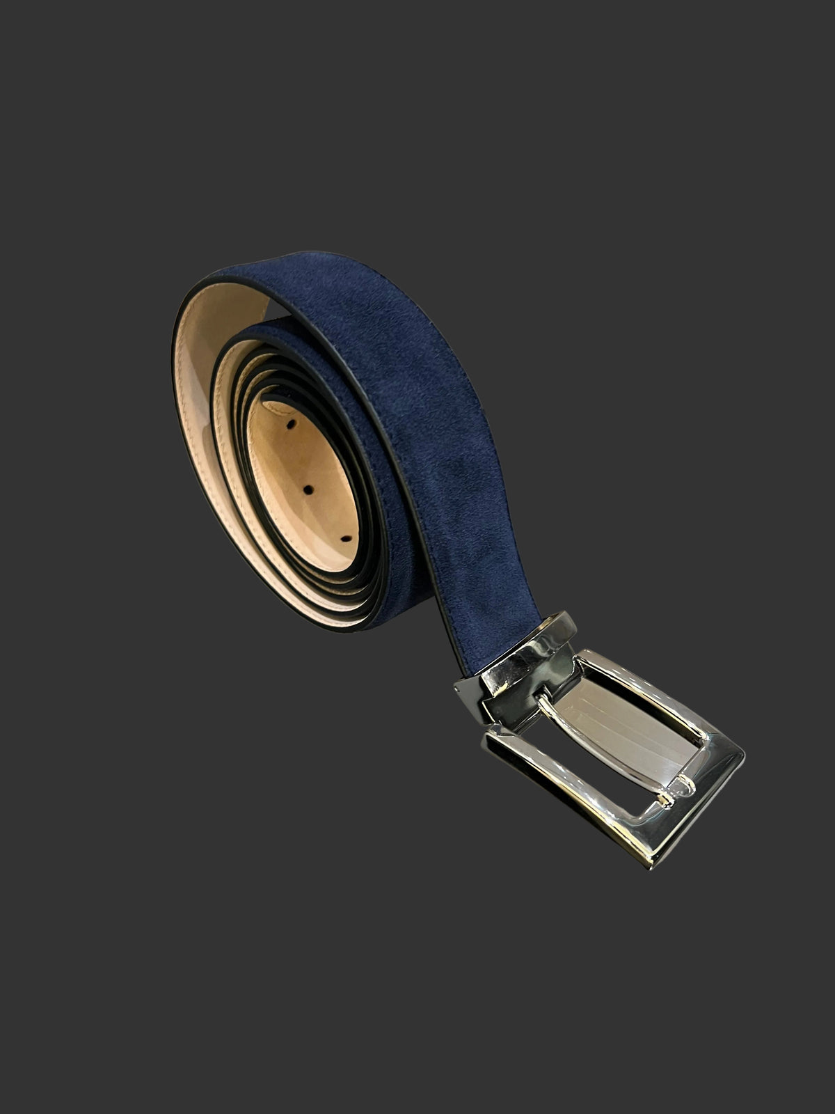Gürtel Marineblau Veloursleder