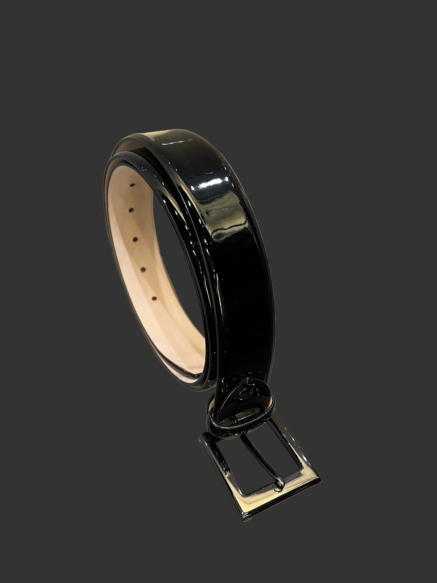 Gürtel Schwarz Lackleder