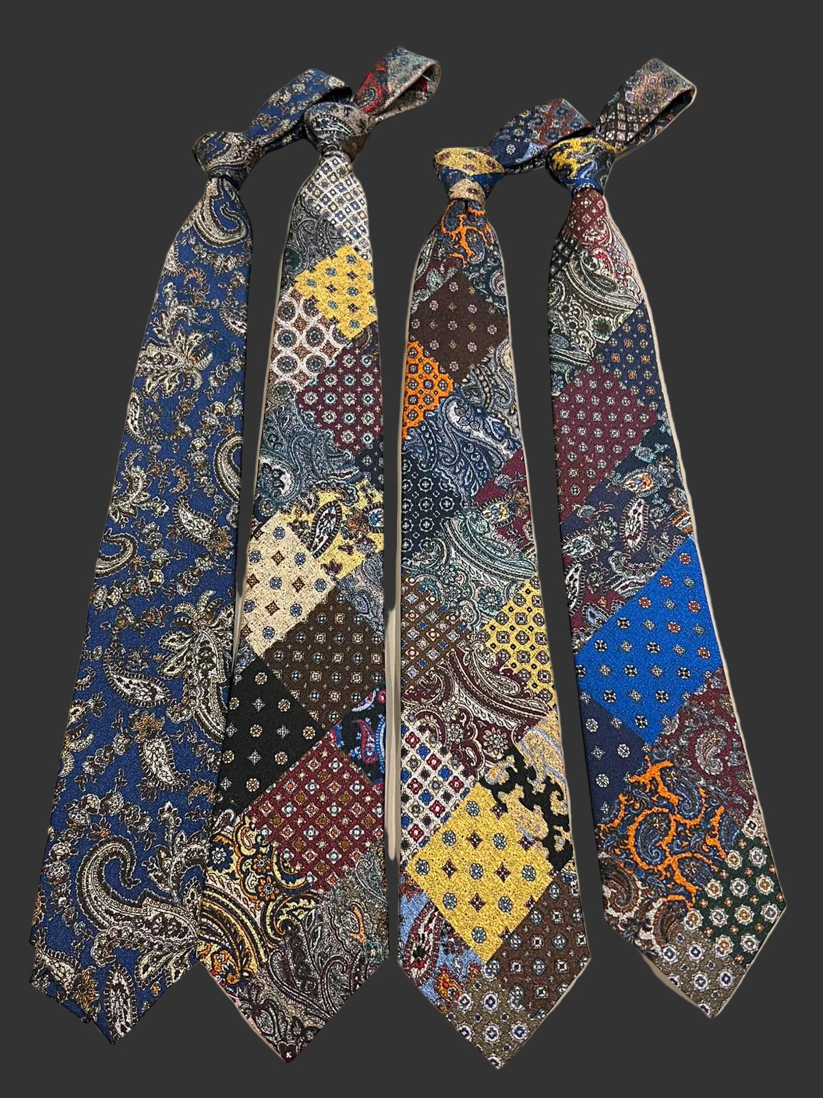 Seidenkrawatte Patchwork