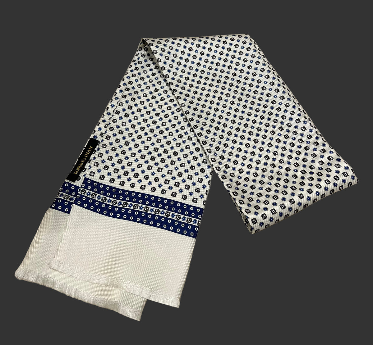 Seidenschal Geometrisch Weiß
