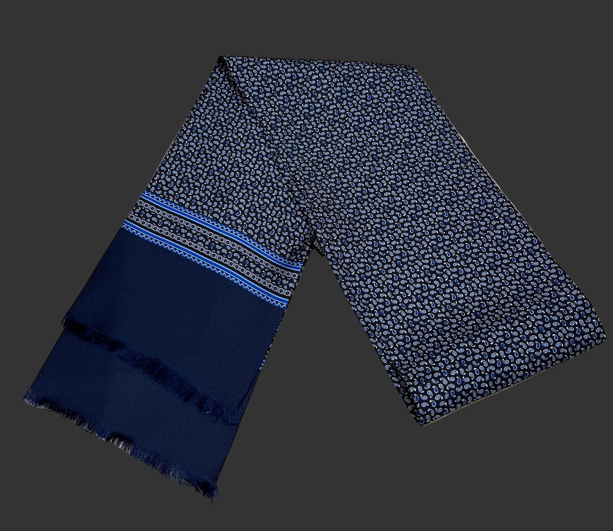 Seidenschal Mini-Paisley Marineblau