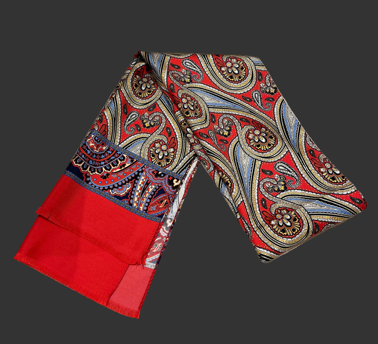 Seidenschal Paisley Rot-Gold