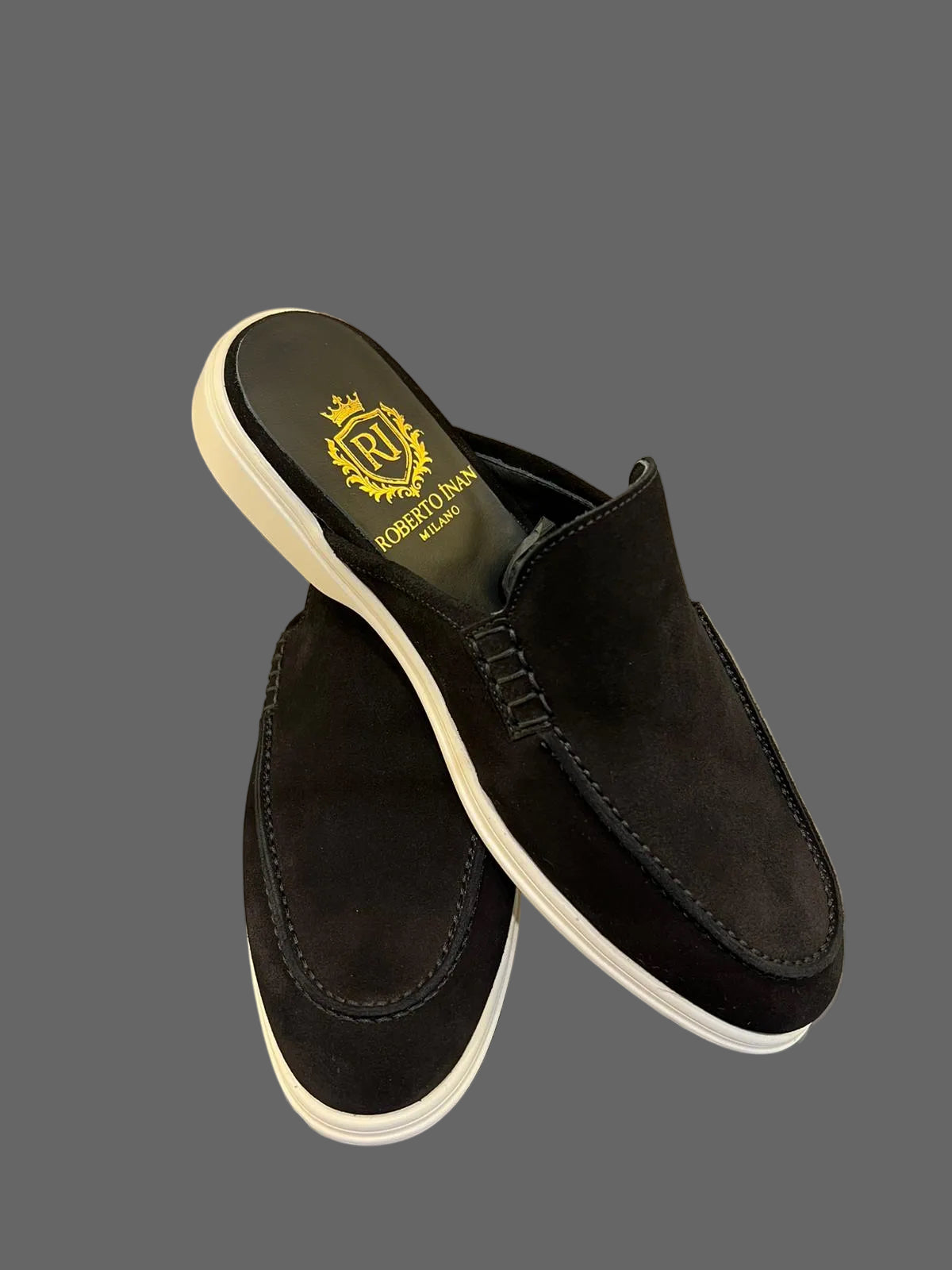 Yacht-Loafer Mule Schwarz