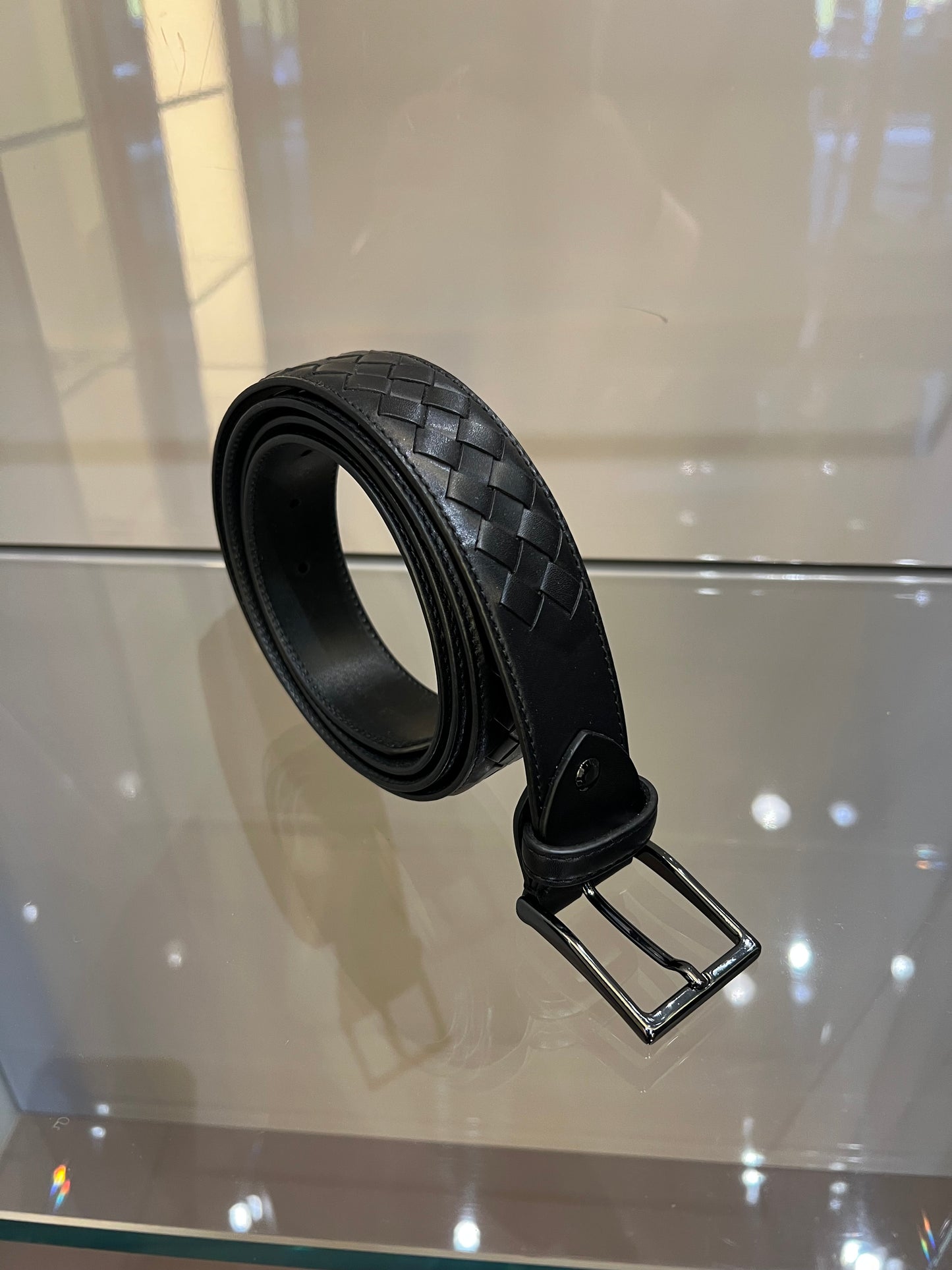 Gürtel Schwarz Flechtoptik
