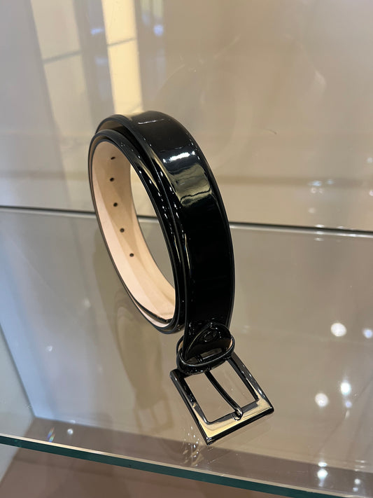 Gürtel Schwarz Lackleder