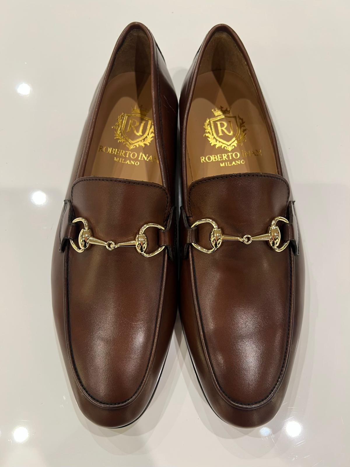 Horsebit-Loafer Glattleder Cognacbraun