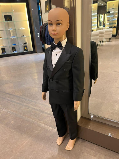 Kinder-Smoking Schwarz Spitzrevers