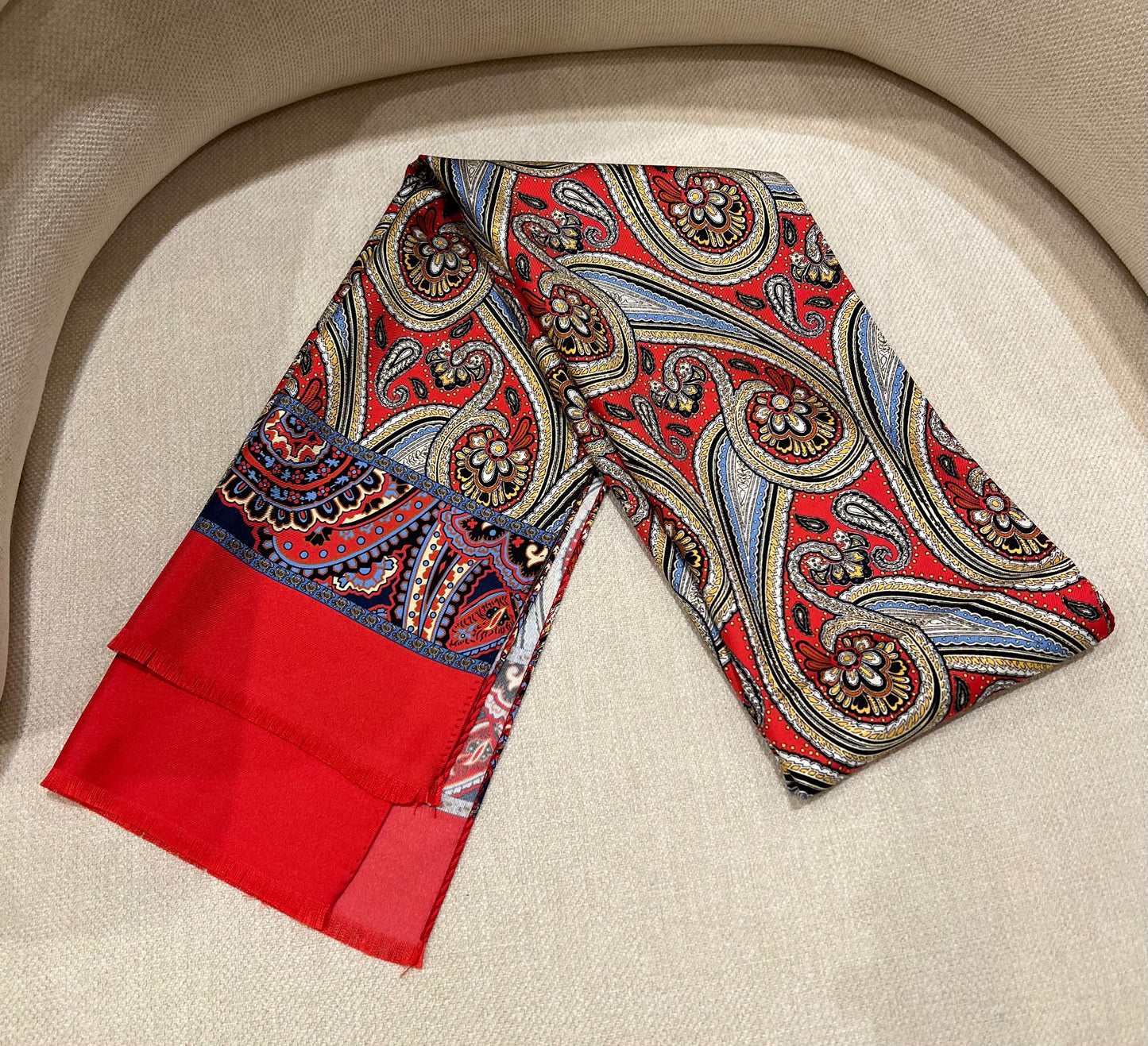 Seidenschal Paisley Rot-Gold