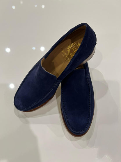 Yacht-Loafer Kalbsveloursleder Marineblau