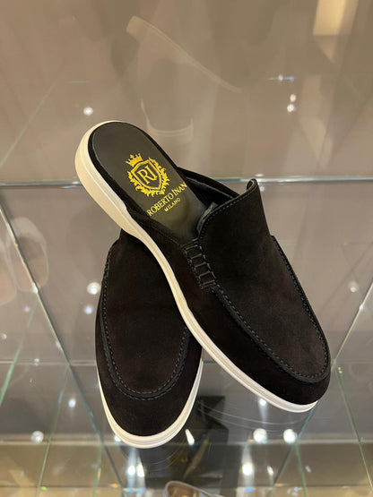 Yacht-Loafer Mule Schwarz