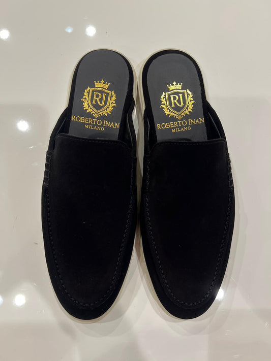 Yacht-Loafer Mule Schwarz