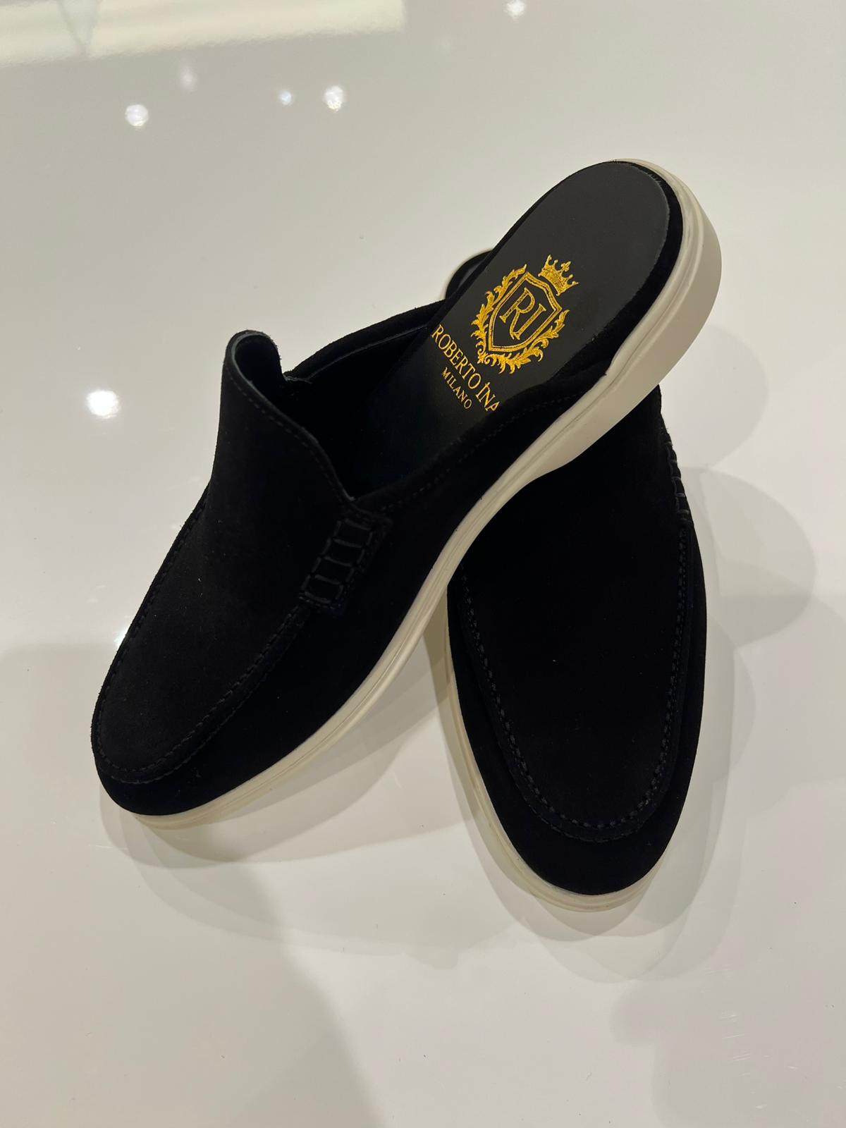 Yacht-Loafer Mule Schwarz