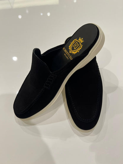 Yacht-Loafer Mule Schwarz